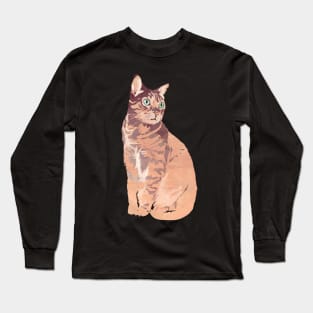 Pretty In Pale Pink Kitty Cat Long Sleeve T-Shirt